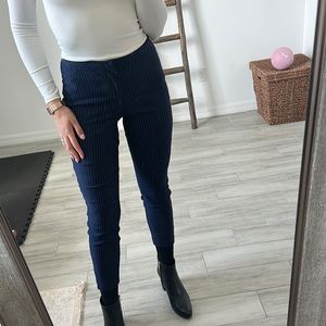 Reserved Striped Navy Blue Class Office Pants Skinny - Size S EU 36